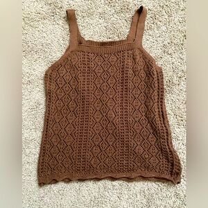 Crocheted brown tank top size small